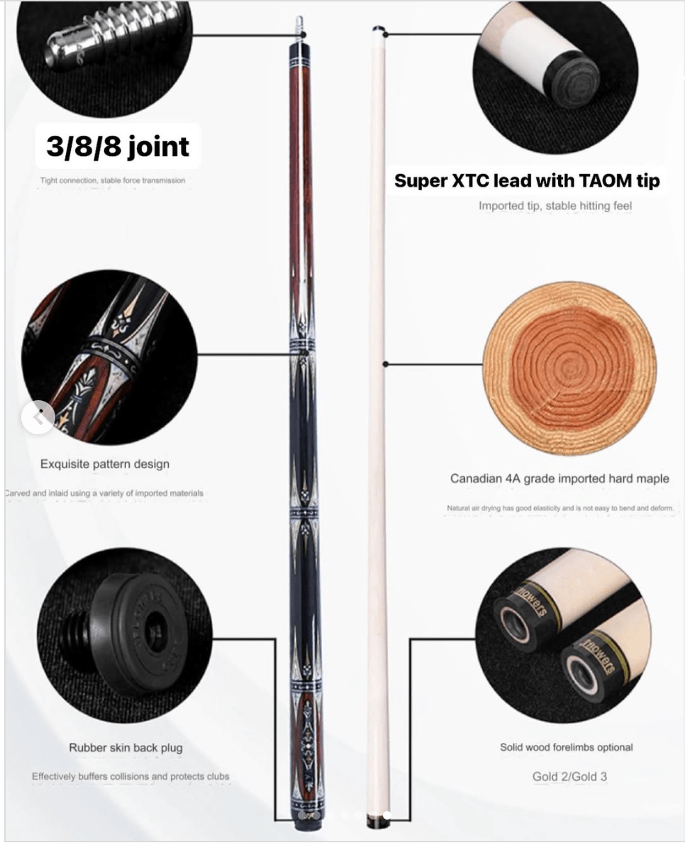 JFlowers JF90 - 17 Pool Cue - JFlowers Cues Singapore - Singapore