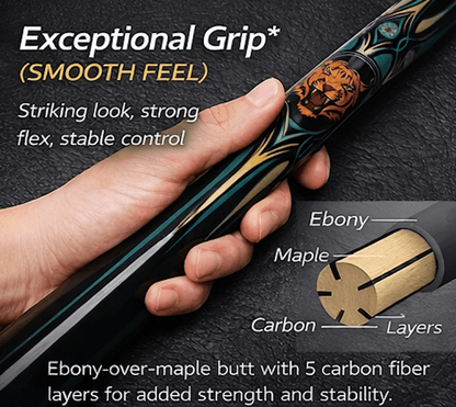 JFlowers JF60 - 06 Pool Cue (King Tiger) - JFlowers Cues Singapore Official Store - Singapore