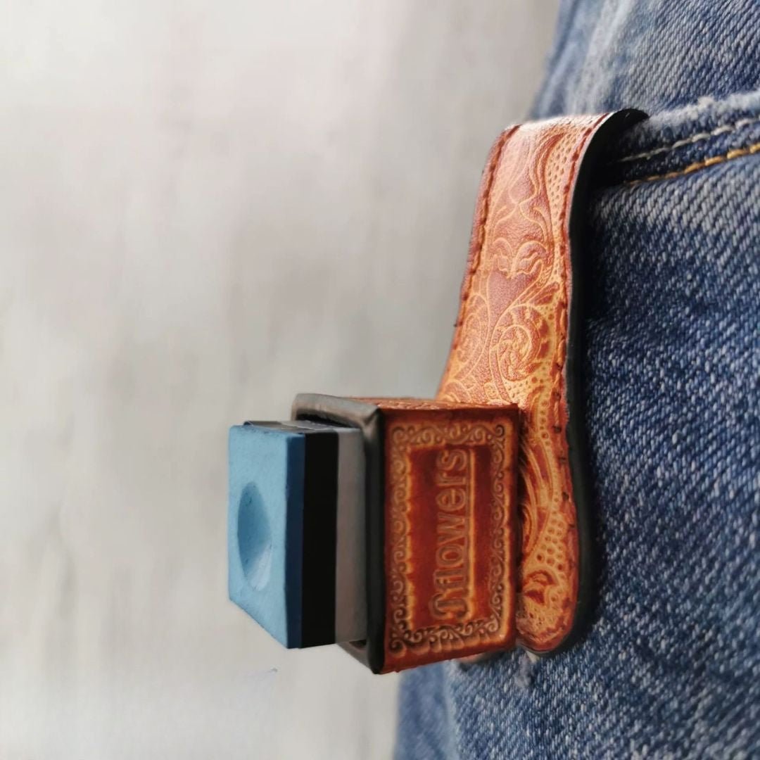 Jflowers Premium Leather Magnetic Chalk Holder - JFlowers Cues Singapore Official Store - Singapore